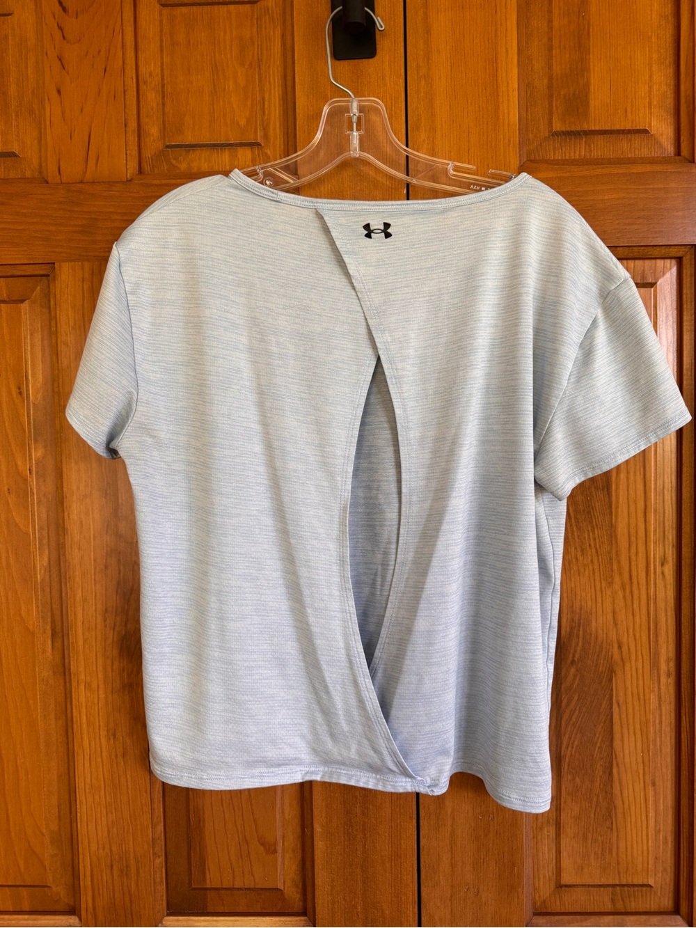 Under Armour Light Blue Heat Gear Open-Back Neck Tee Med - Picture 2 of 3